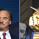 Jim Belushi (Ethan Miller/Getty Images), a Gundam (YOSHIKAZU TSUNO/AFP via Getty Images)